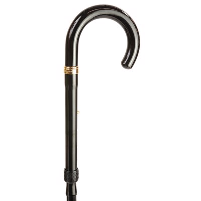 Classic Canes Justerbar Sort Foldestok med krumt greb